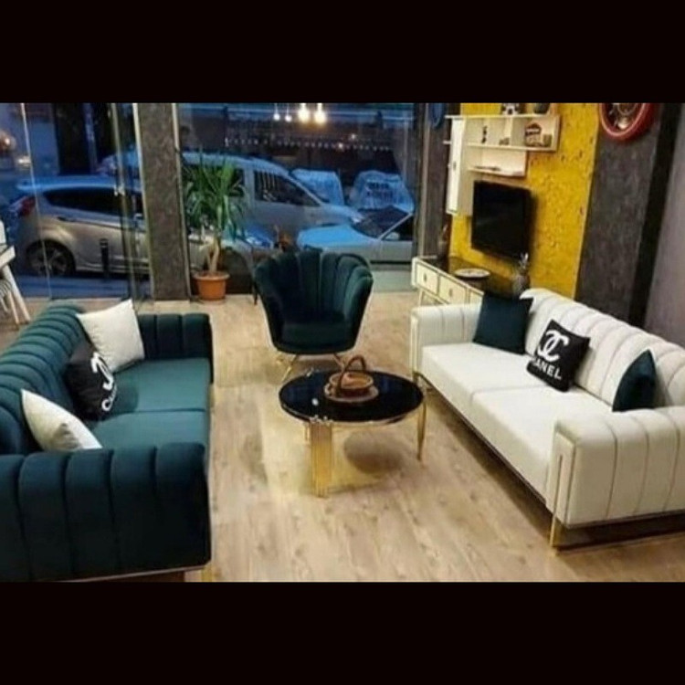 مبل راحتی صدفی 7 نفره چوب روس