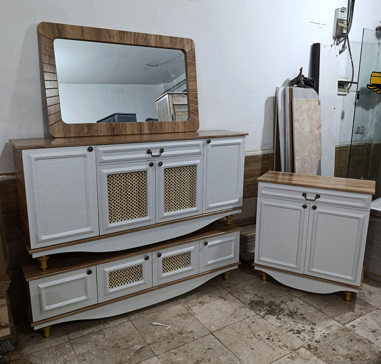 کنسول و آینه طرح حصیری ام دی اف