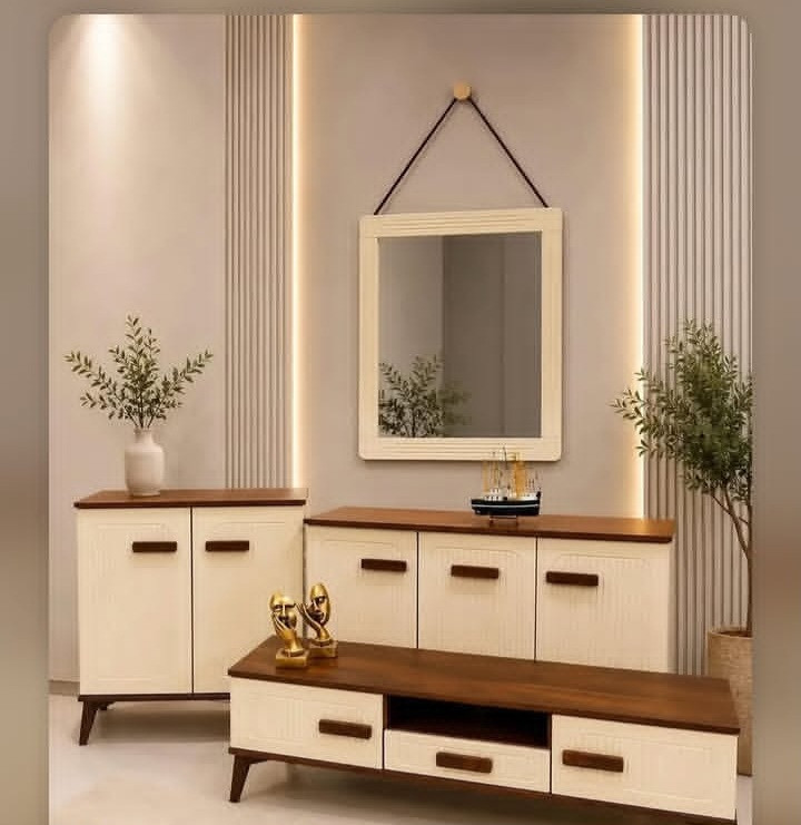 آینه و کنسول چوبی مینیمال جدید